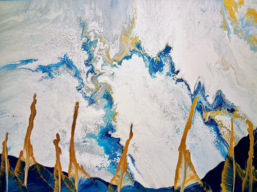 Electrical Storm - Fluid Acrylics on Canvas 2021 - Artsy Detox By Gio Pirri