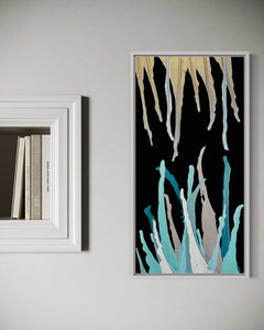 Testing Black - Wood Framed - Fluid Acrylics on Canvas 2020 - Artsy Detox By Gio Pirri