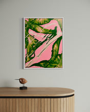 Load image into Gallery viewer, Palms and Rosé - Wood Framed - Acrylic on Canvas 2019 - Artsy Detox By Gio Pirri